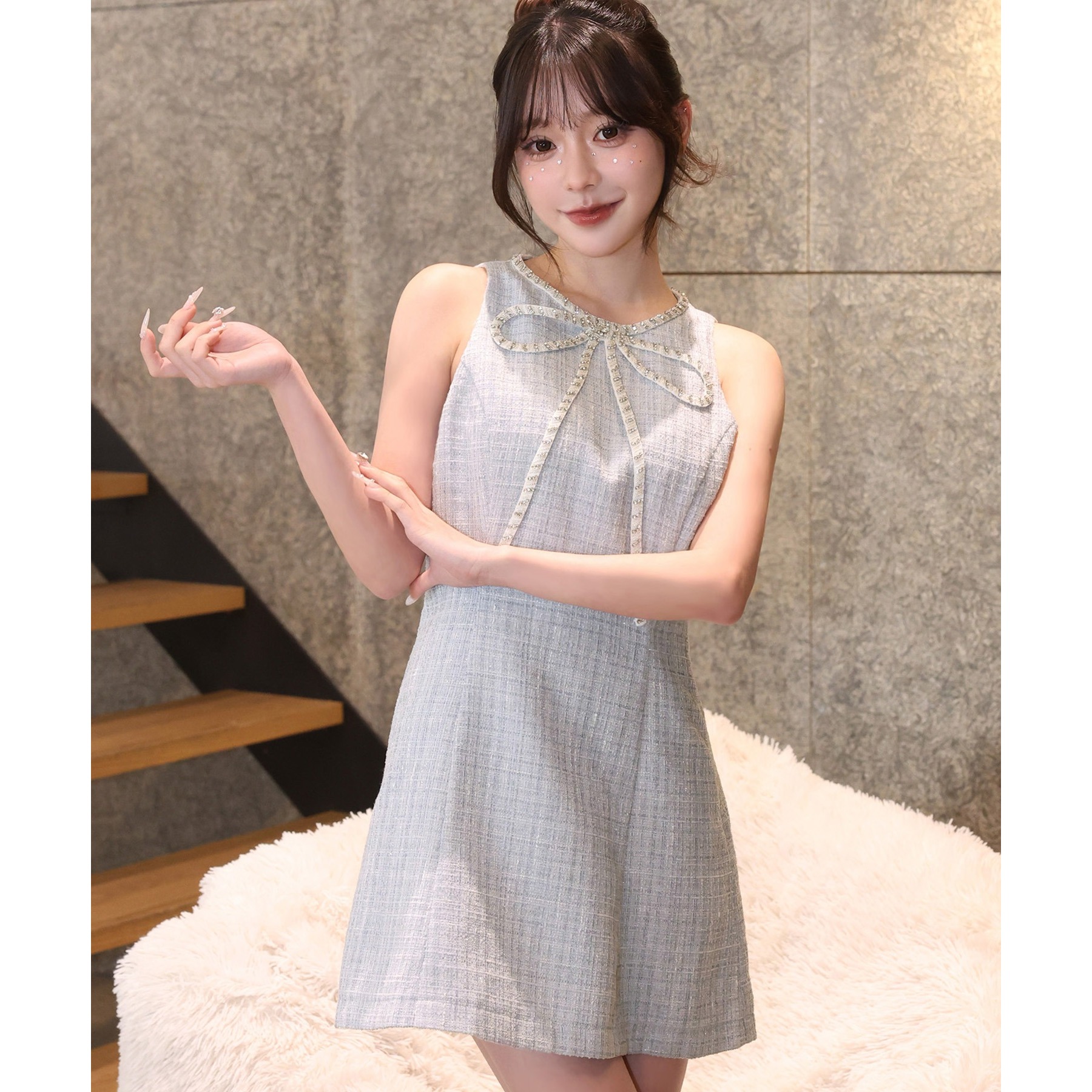 ビジューリボンミニワンピ | ファッション通販サイト NUGU