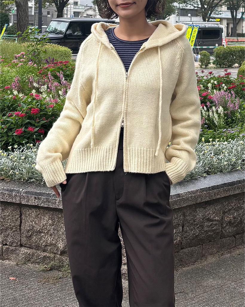 フードニットジップアップ | ファッション通販サイト NUGU