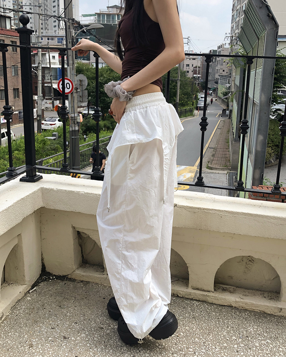 チャームナイロンレイヤード2WAYワイドパンツ | ファッション通販