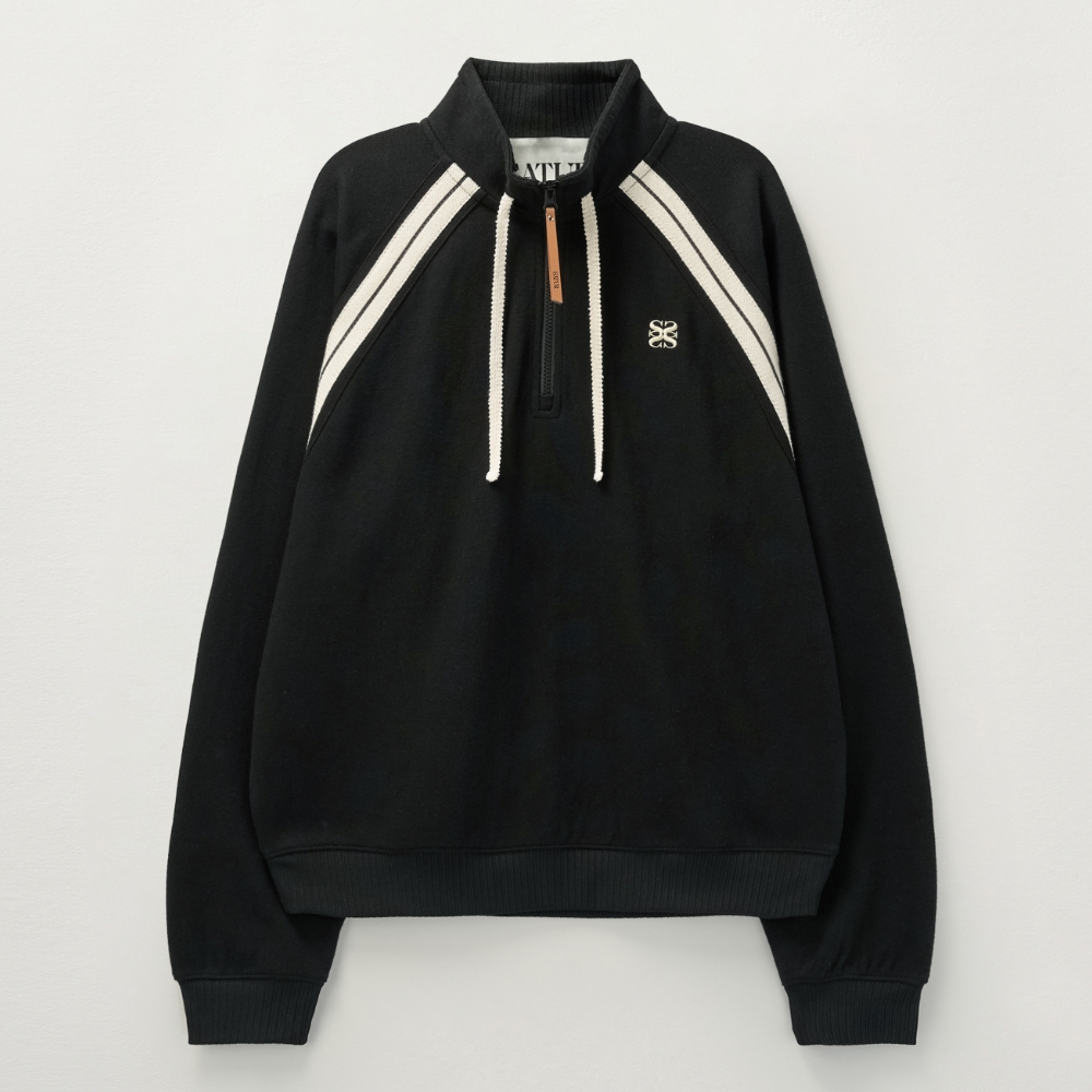 Lawton Half Zip-up Sweatshirt - Black | ファッション通販サイト NUGU