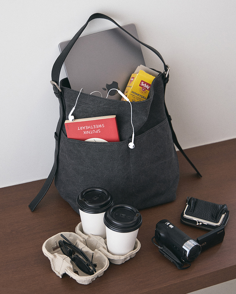 ORIGINAL) ウォッシュキャンバスショルダーバッグ (washing gray