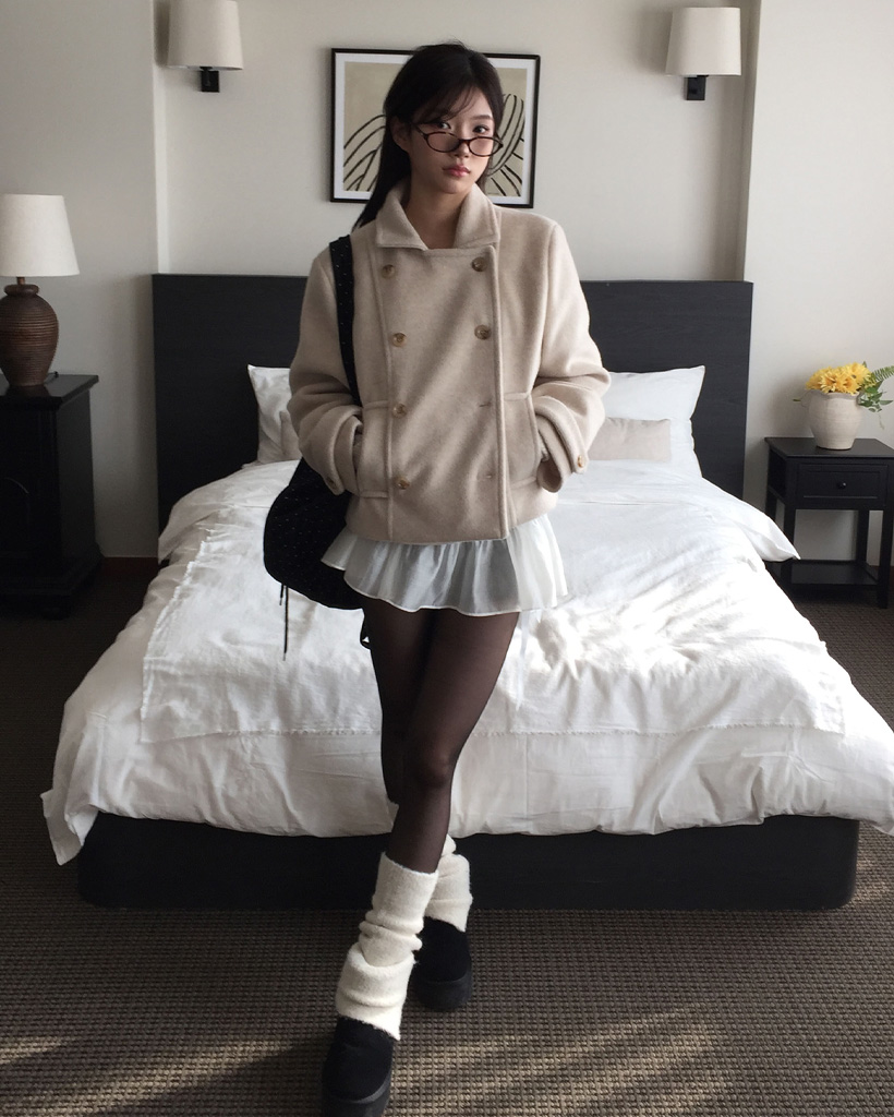 ダブルカラーウールハーフコート | ファッション通販サイト NUGU