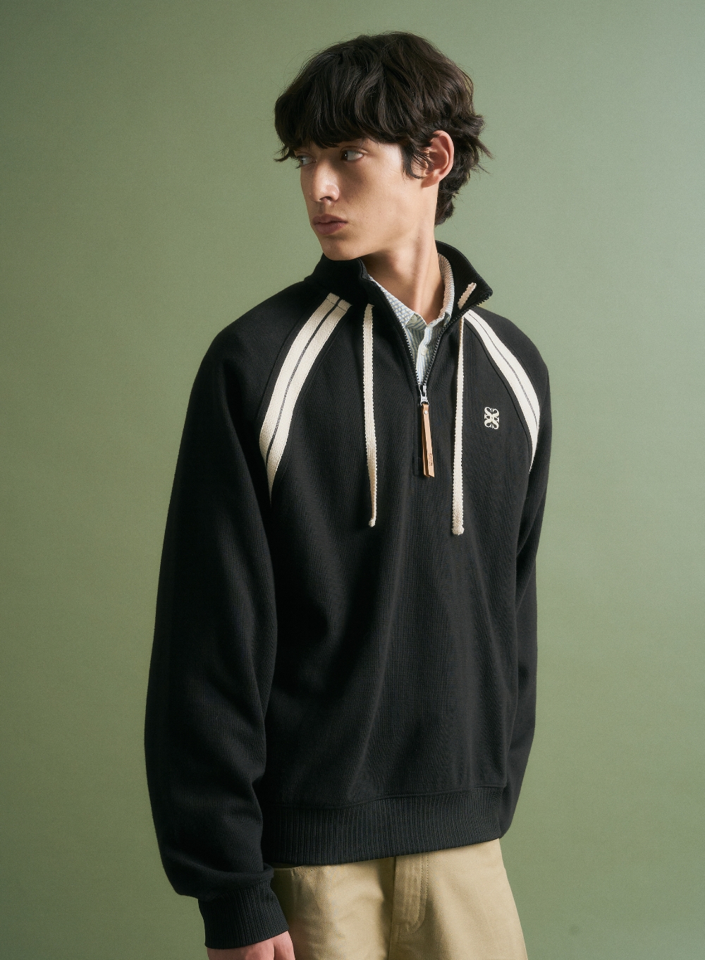 Lawton Half Zip-up Sweatshirt - Black | ファッション通販サイト NUGU