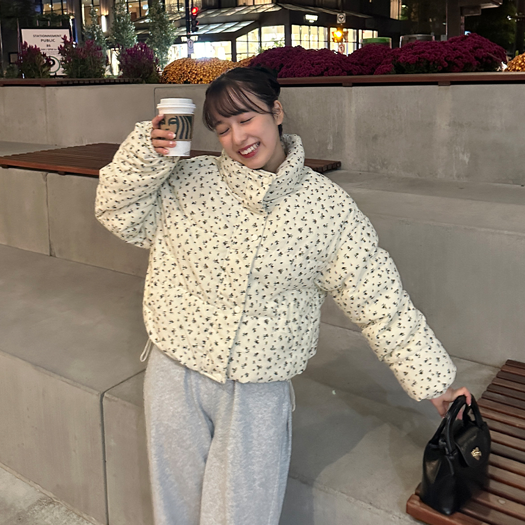 フラワーショートダウンジャンパー | ファッション通販サイト NUGU