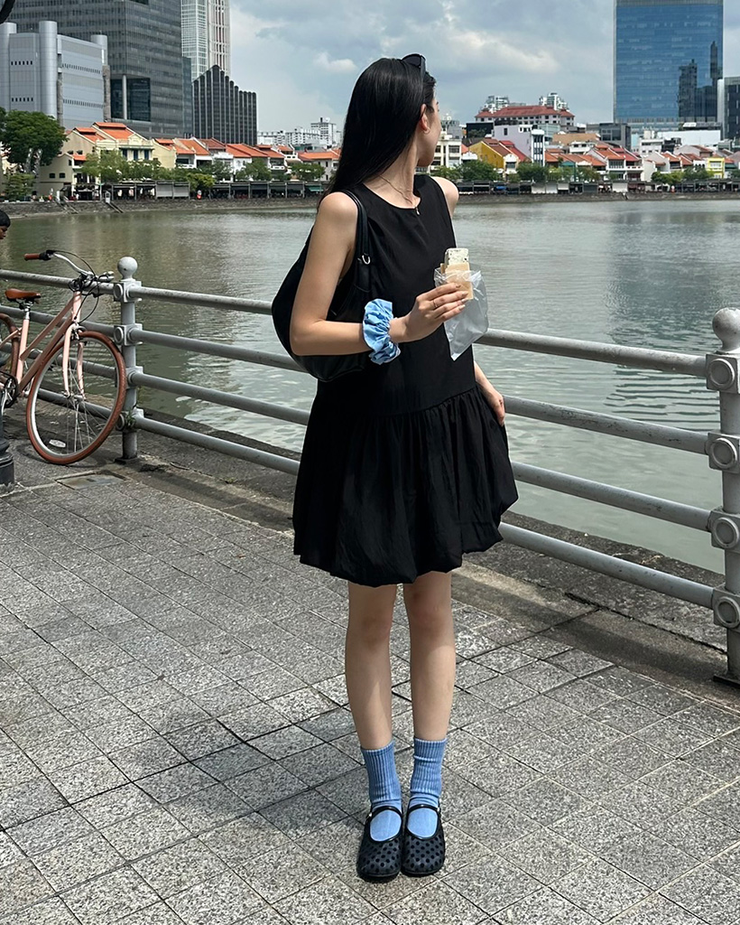 ノースリーブバルーンミニワンピース | ファッション通販サイト NUGU