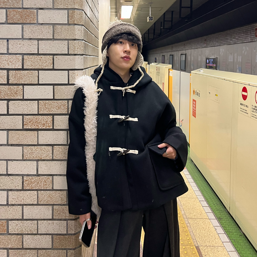 ユニセックス) フラットポケットショートダッフルコート