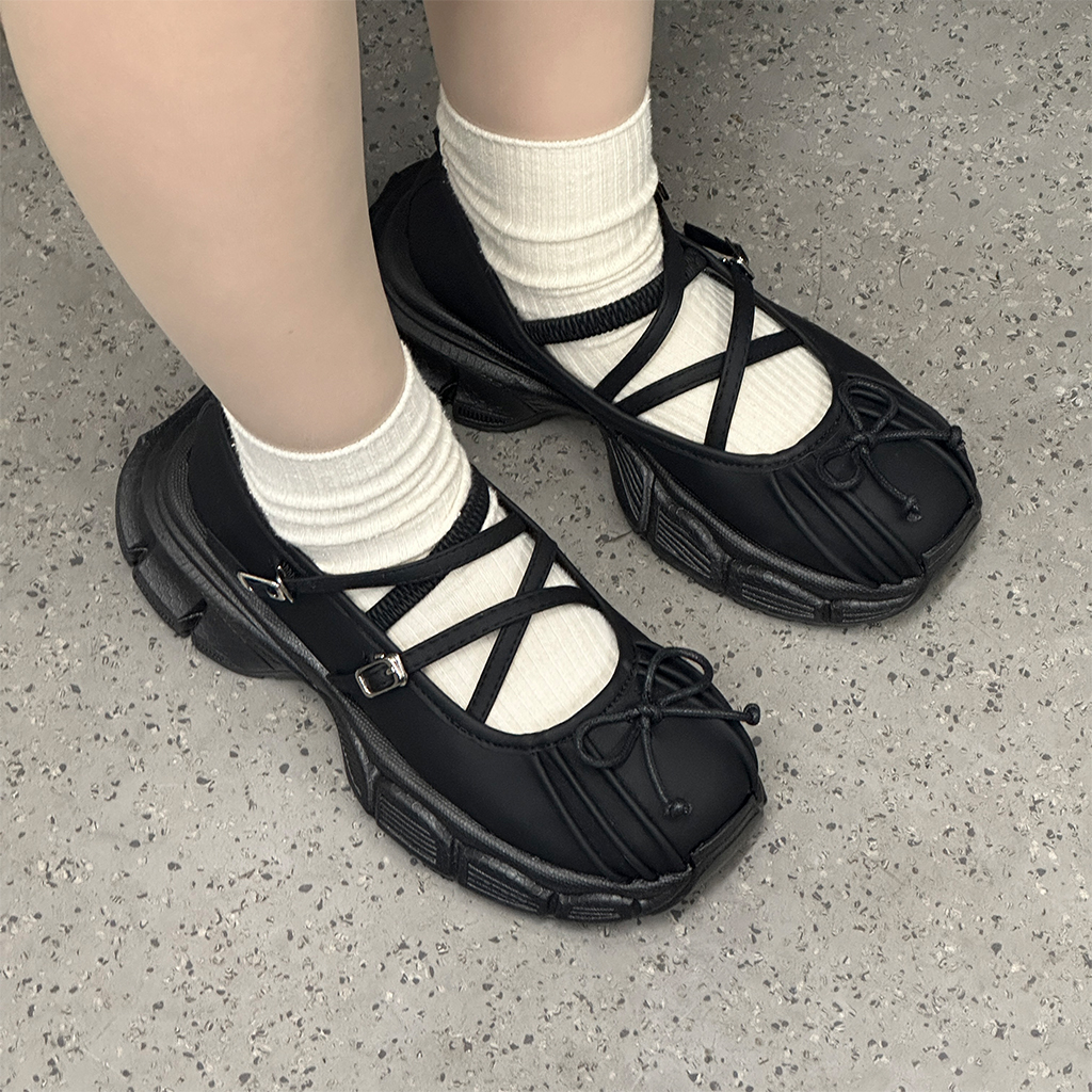 バレエコアリボンメリージェーンスニーカー | ファッション通販サイト NUGU