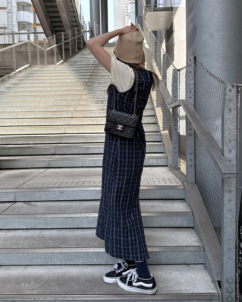 NOMAE oneway シャギーボレロロングチェックワンピース 必読】NOMAE