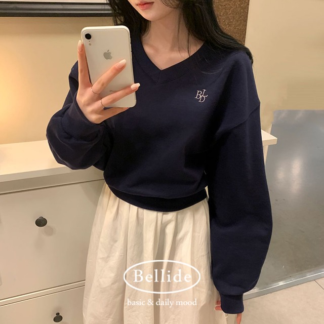 ORIGINAL) パステルVネッククロップドスウェット | ファッション通販