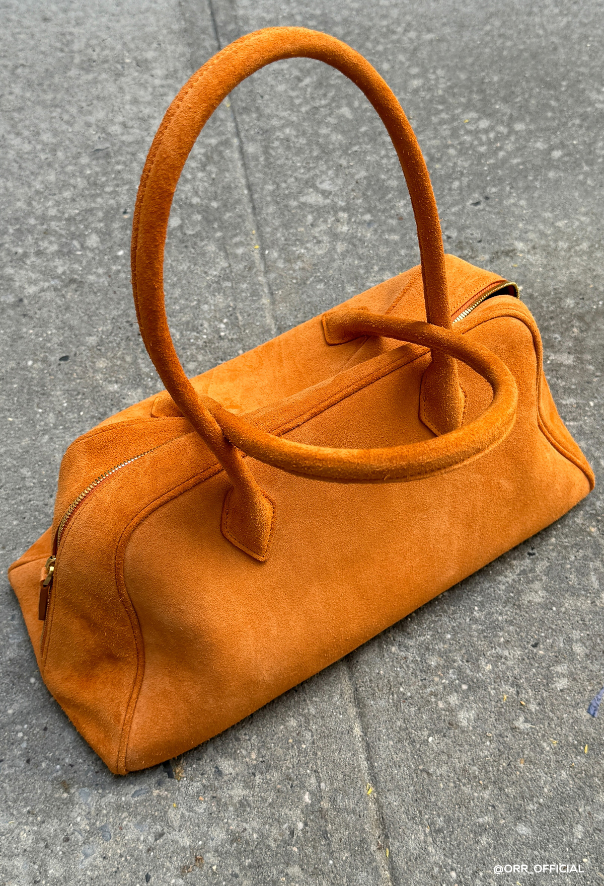 nugu ORR オレンジ レザー ハンドバッグ