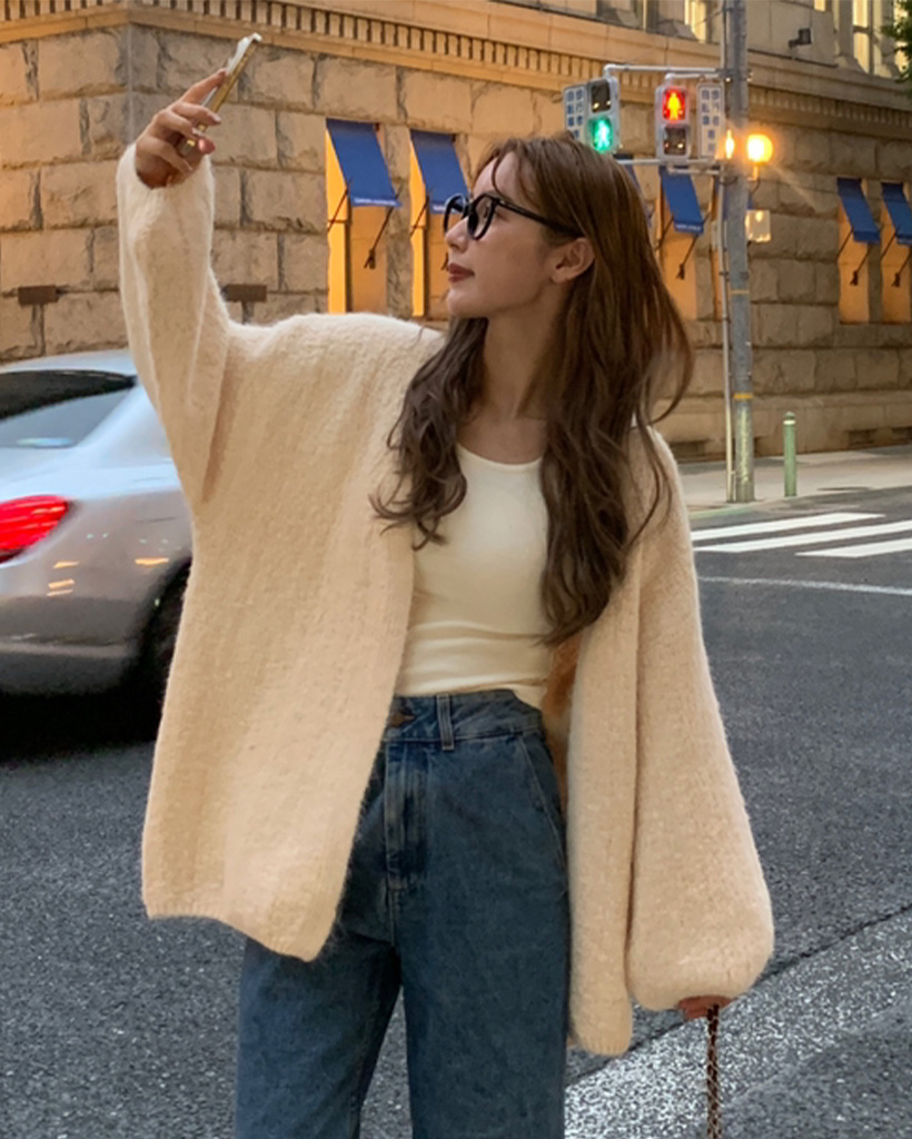 バルーンオープンオーバーサイズカーディガン | ファッション通販