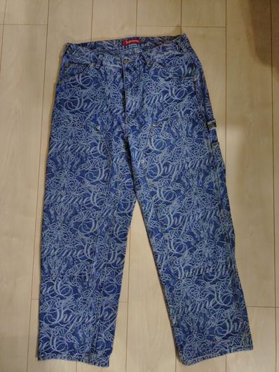 Supreme Script Jacquard Double Knee Denim Painter Pant 