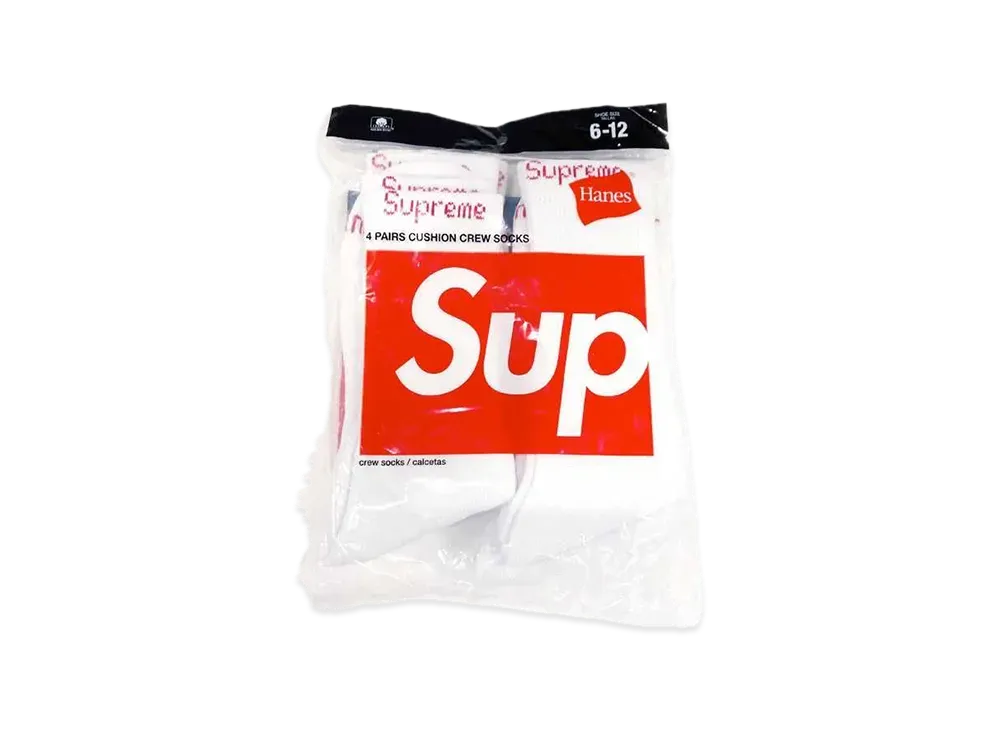 Supreme x Hanes Crew Socks (4 Pack) 