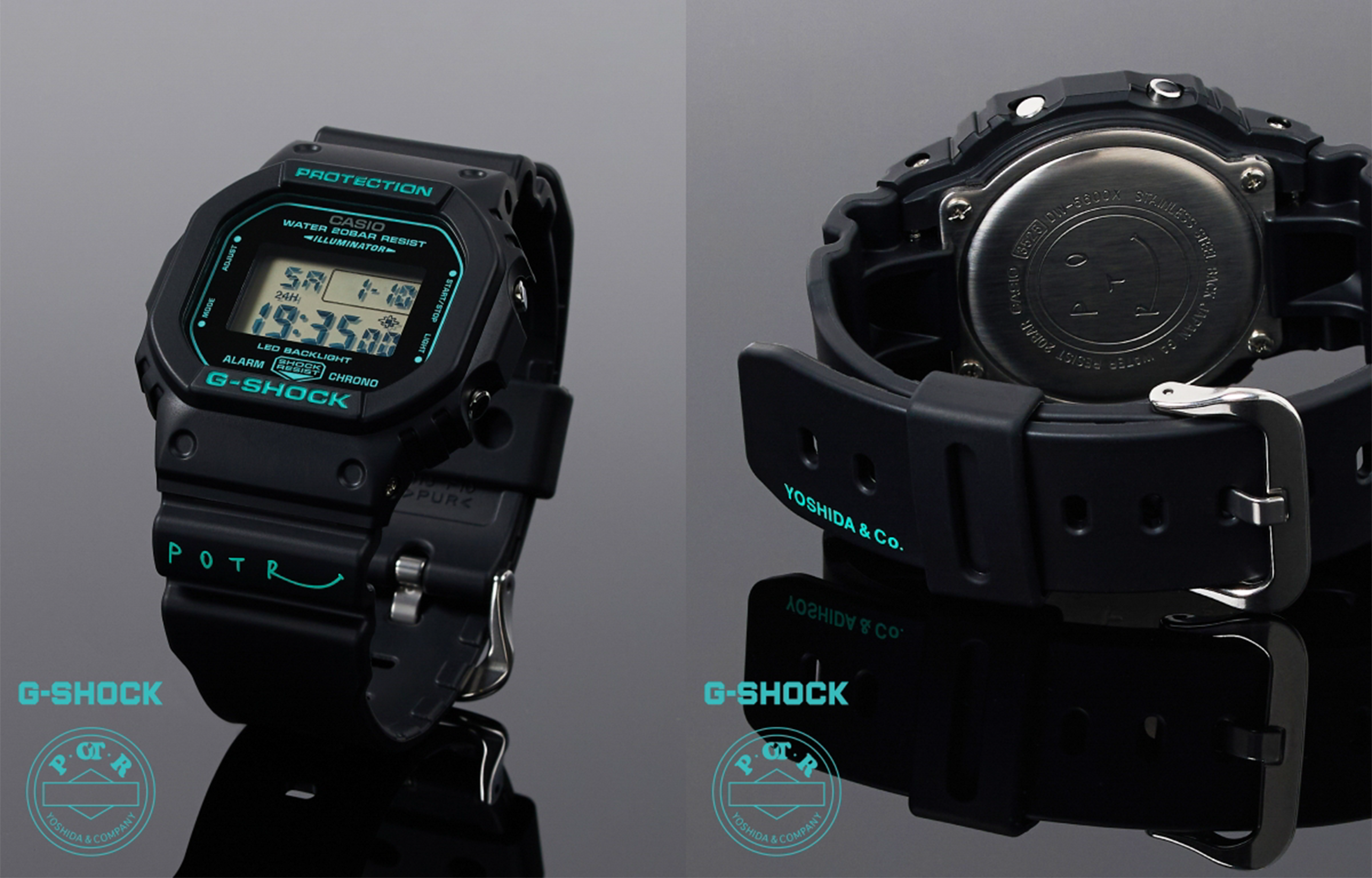 ブラックにターコイズブルーが映える、G-SHOCK × POTRのコラボモデルが