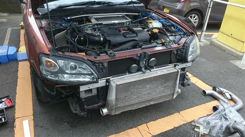 念願の前置きインタークーラーを装着！！(中古)（スバル レガシィB4