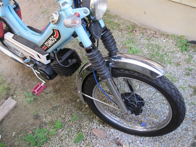 トモス フロントフォーク＆フロントタイヤ交換（トモス クラシック1