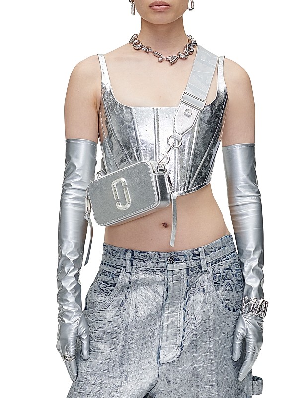 Marc Jacobs The Snapshot Metallic Leather Crossbody Bag | Saks