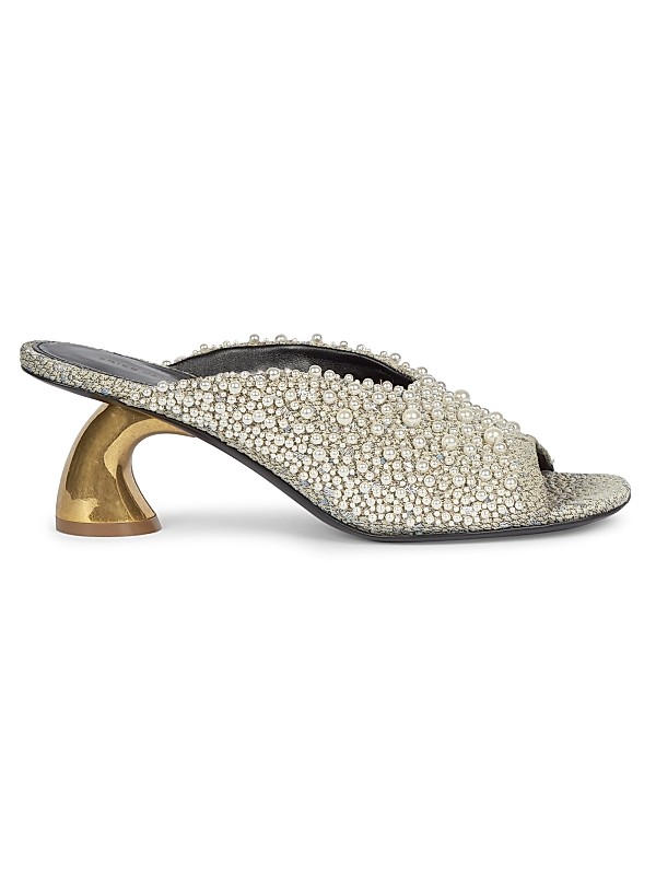 Dries Van Noten Imitation Pearl-Embellished Mules | Saks Fifth Avenue