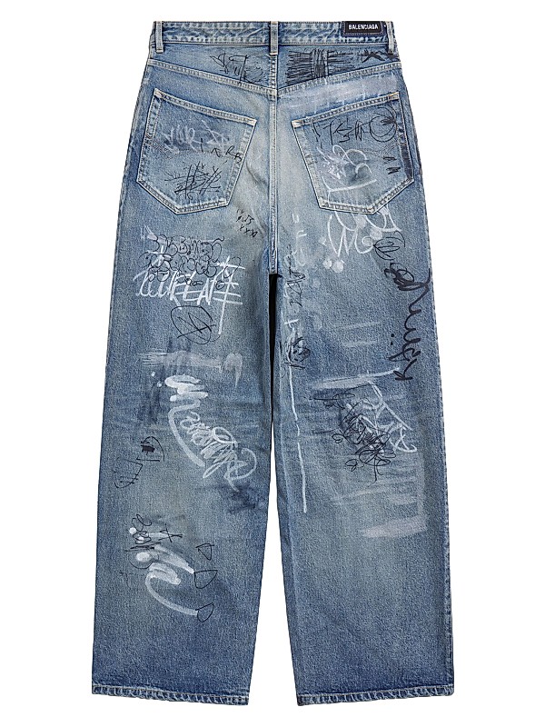 Balenciaga Graffiti Baggy Jeans | Saks Fifth Avenue