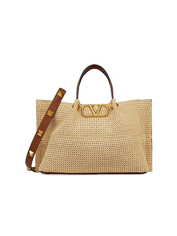 Valentino Garavani Medium Straw Summer Tote Bag | Saks Fifth Avenue