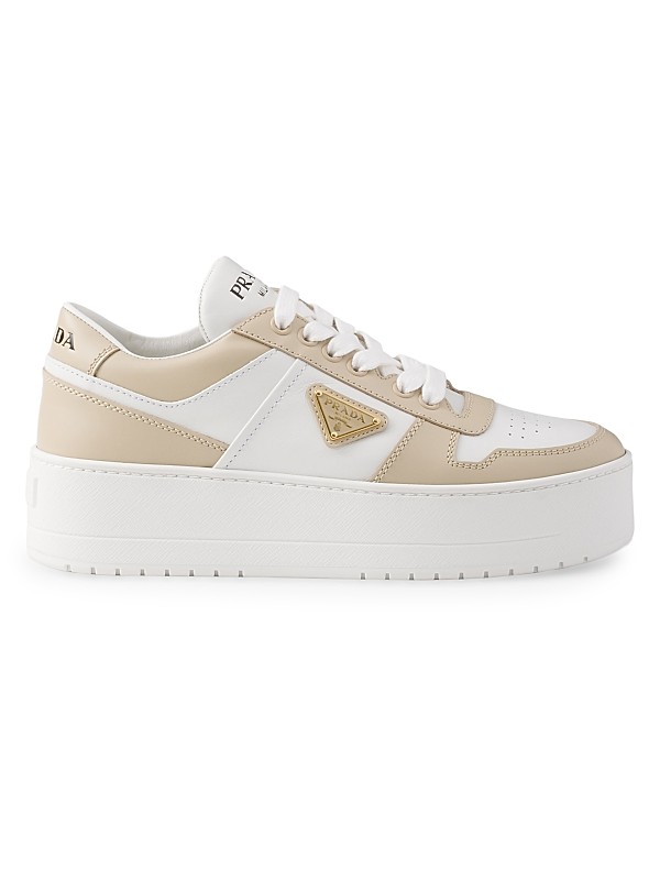 Prada Downtown Bold Leather Sneakers | Saks Fifth Avenue