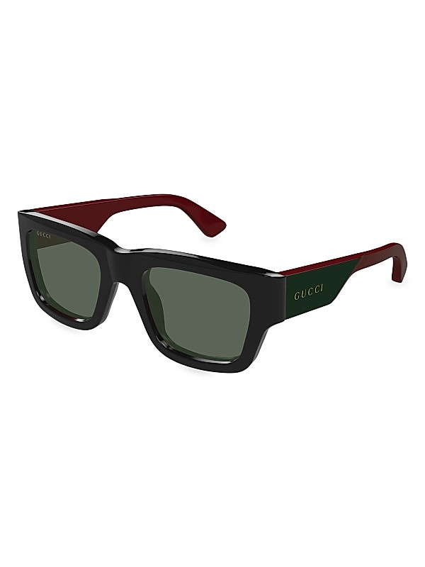 Gucci Oblique 52MM Square Sunglasses | Saks Fifth Avenue