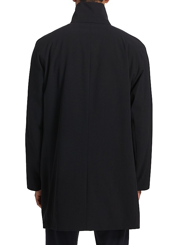 Giorgio Armani Long Wool Zip-Up Jacket | Saks Fifth Avenue