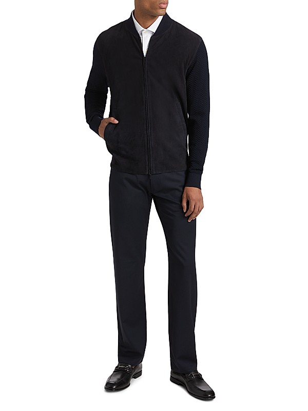 Giorgio Armani Suede Knit Full-Zip Jacket | Saks Fifth Avenue