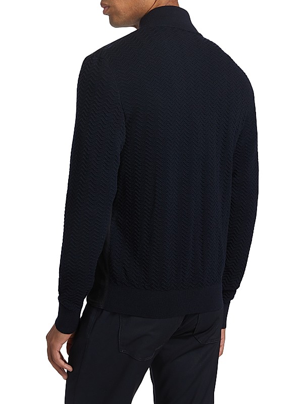 Giorgio Armani Suede Knit Full-Zip Jacket | Saks Fifth Avenue