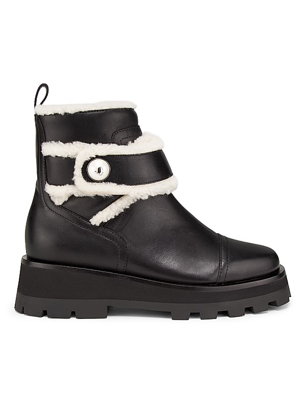 Jimmy Choo Meena Leather Shearling Ankle Boots | Saks Fifth Avenue
