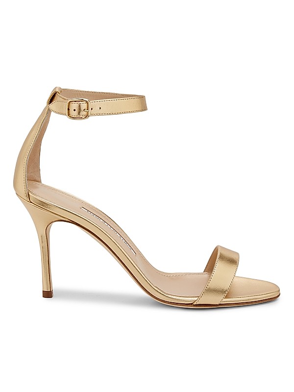 Manolo Blahnik Chaos Metallic Leather Sandals | Saks Fifth Avenue