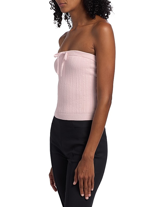 Reformation Zazie Knit Cotton-Blend Strapless Top | Saks Fifth Avenue