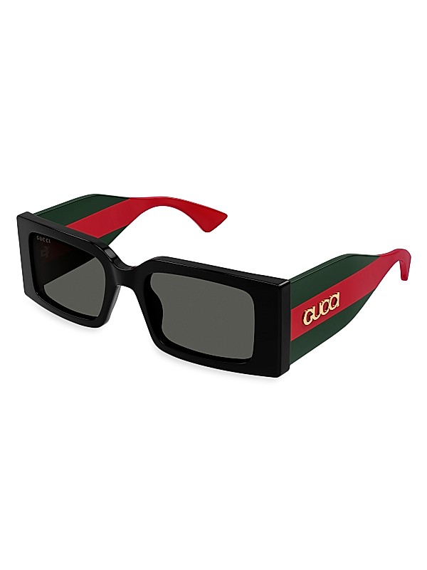 Gucci New Pop Web 52MM Rectangular Sunglasses | Saks Fifth Avenue