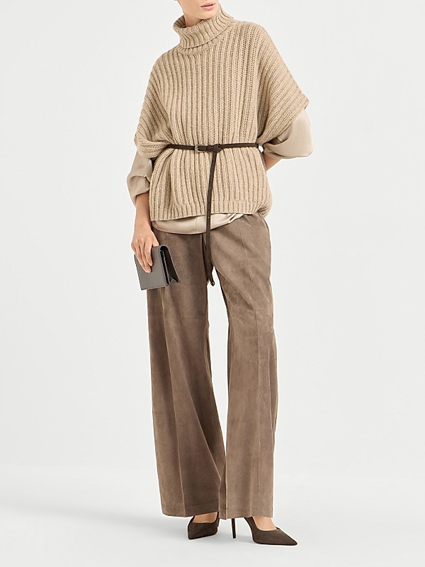 Brunello Cucinelli Double Silk Satin High Neck Blouse | Saks Fifth