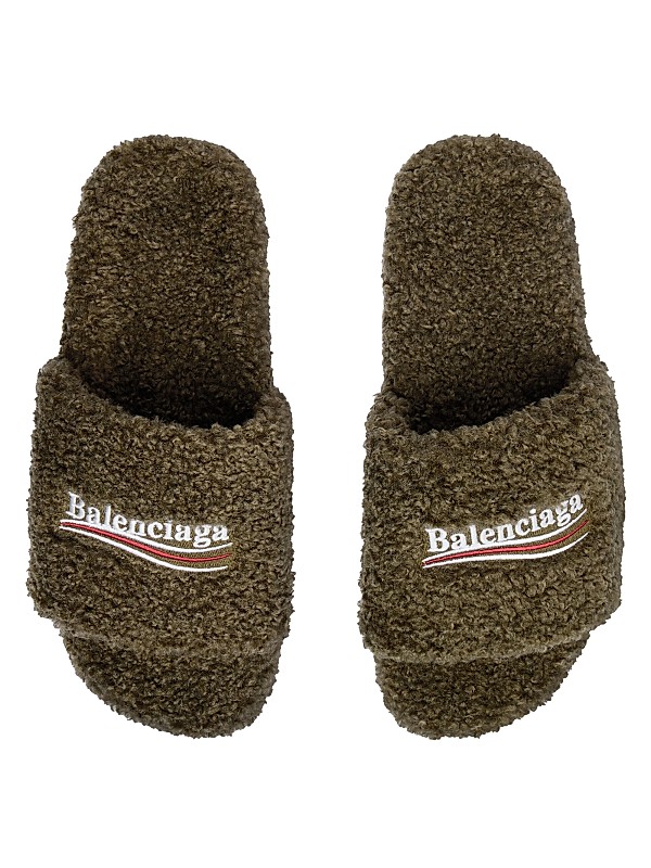 Balenciaga Furry Slide Sandals | Saks Fifth Avenue