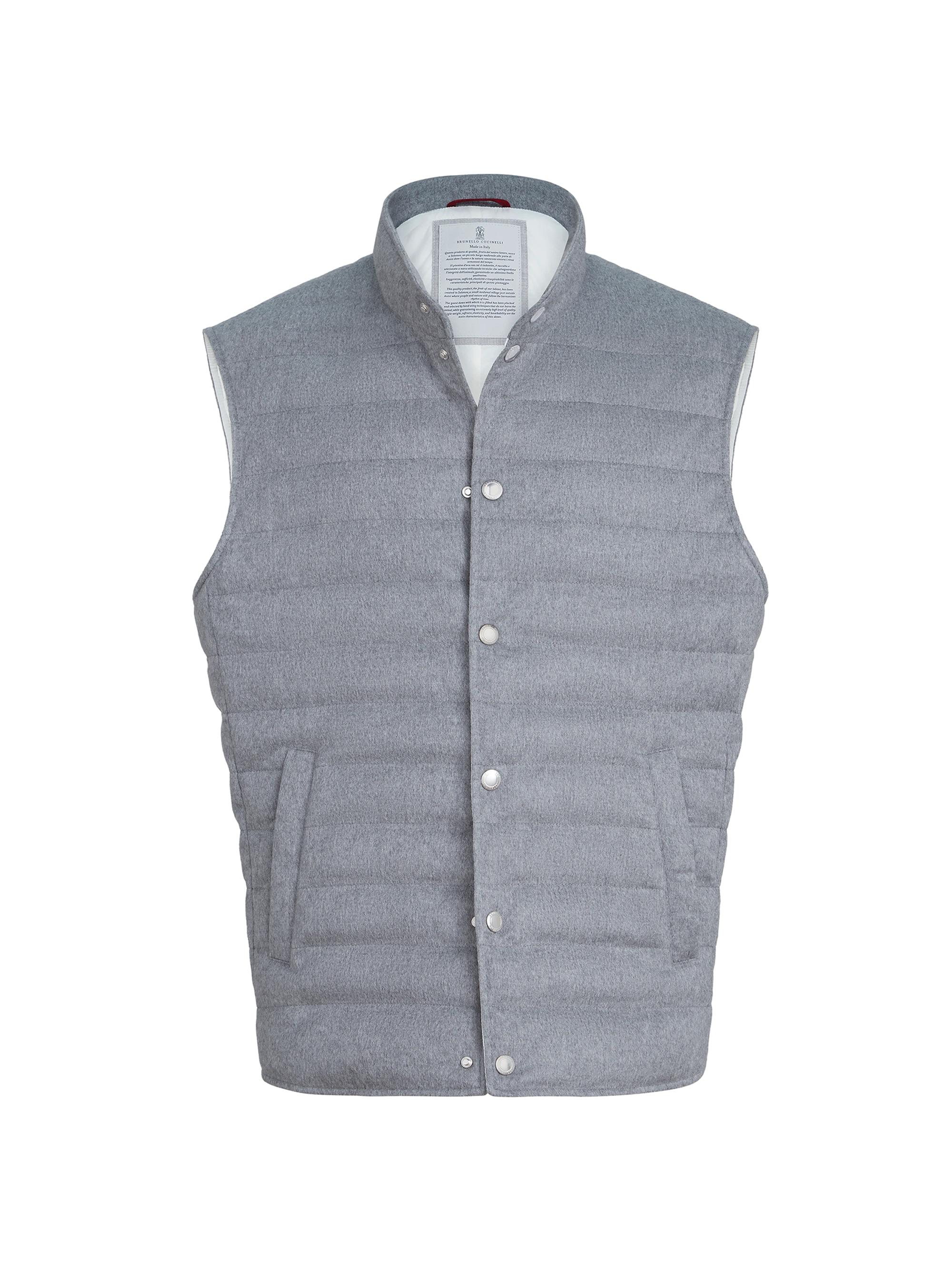 Brunello Cucinelli Bonded Wool Flannel Down Vest | Saks Fifth Avenue