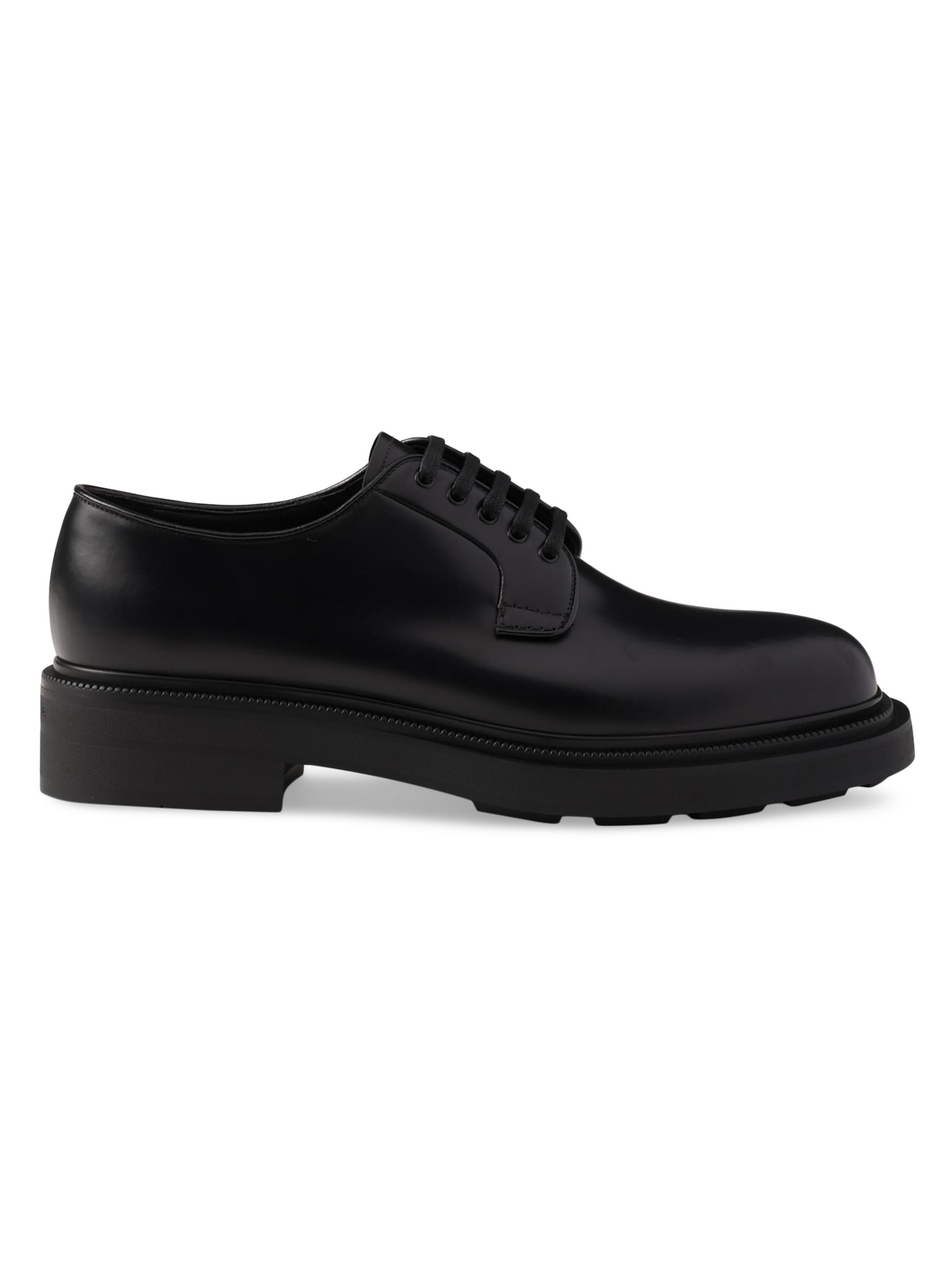 Prada Brushed Leather Lace-Up Shoes | Saks Fifth Avenue