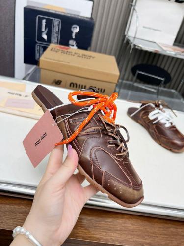 New Balance x Miu Miu Brown Open Back Sandal - E-SEVEN STORE