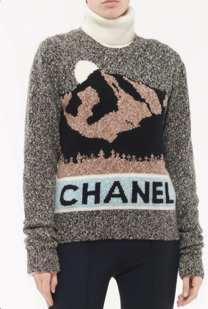 2024 Chanel Wool Sweater Grey Wool Pullover - TEBOUGIE