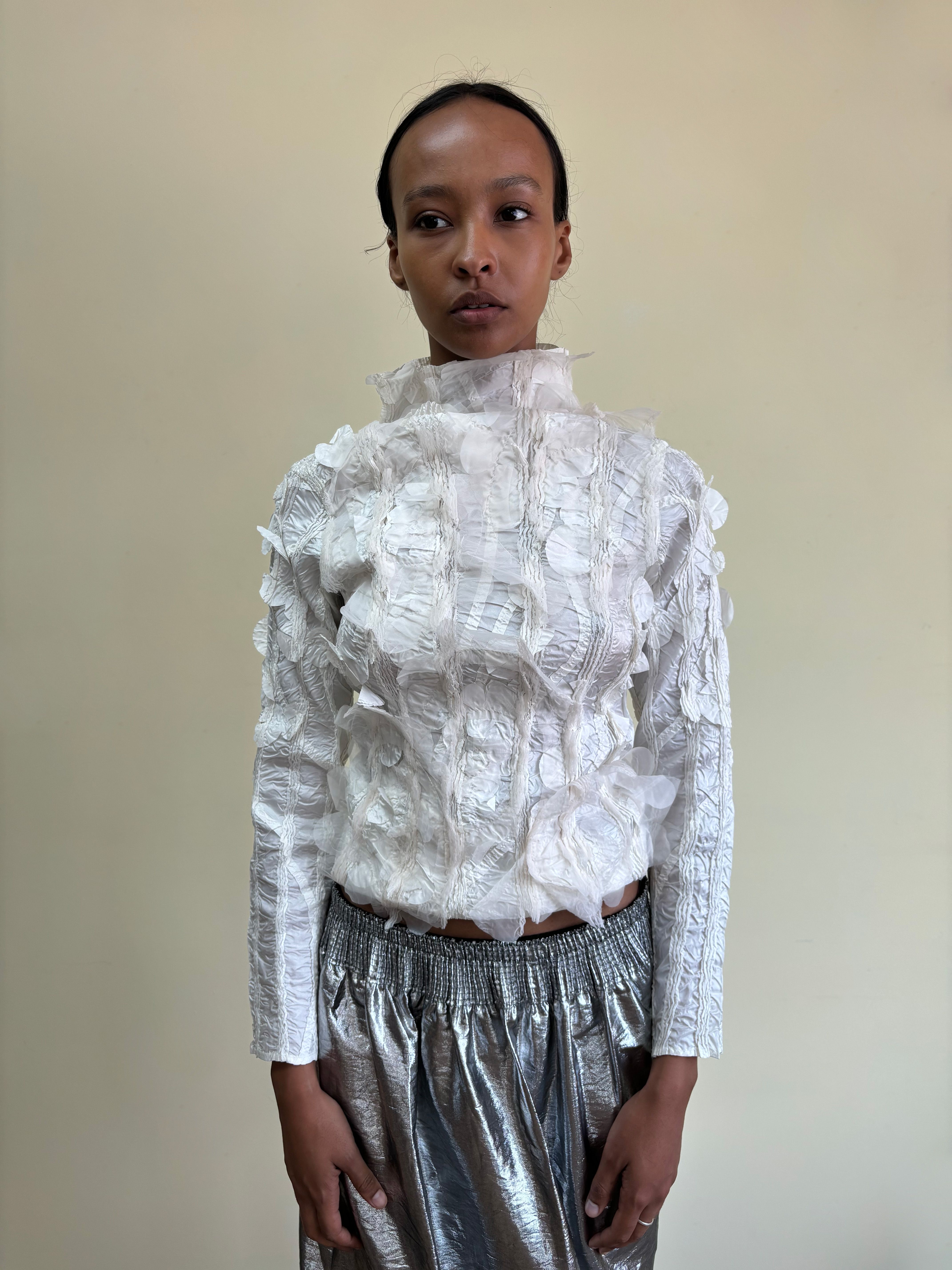 90s Yoshiki Hishinuma Pleated Petal Top