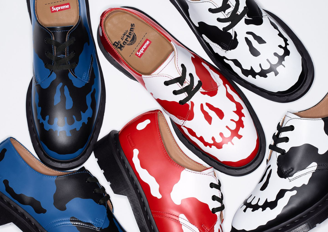 Supreme is Turning the Dr. Martens 1461 3-Eye Shoe into a Creepy Skull