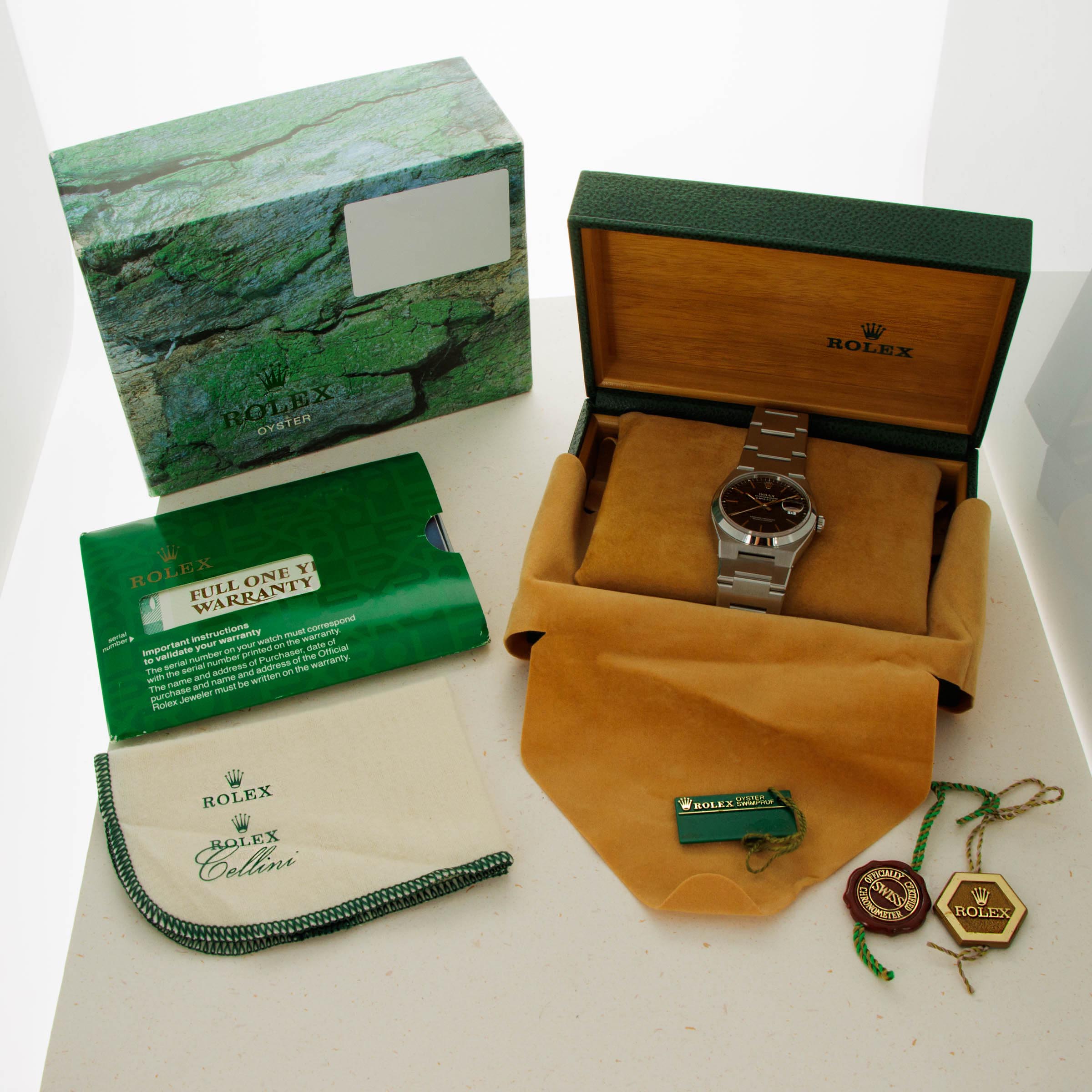 Rolex Oysterquartz 17000 Black Dial Stainless Steel Box and Papers