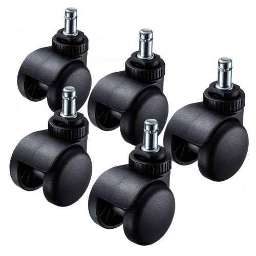 SNC-CAST11【ストッパー付きキャスター（5個入り）】座るとチェアが