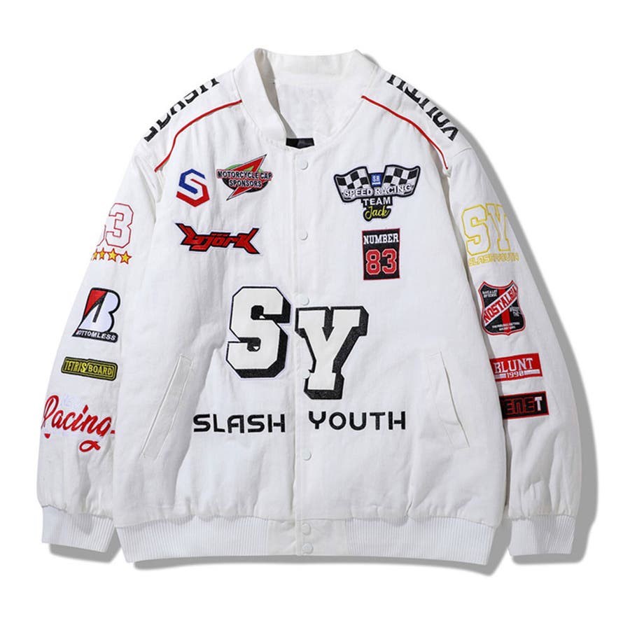 刺繍ワッペンレーシングジャケット 全3色 レーサージャケット[品番