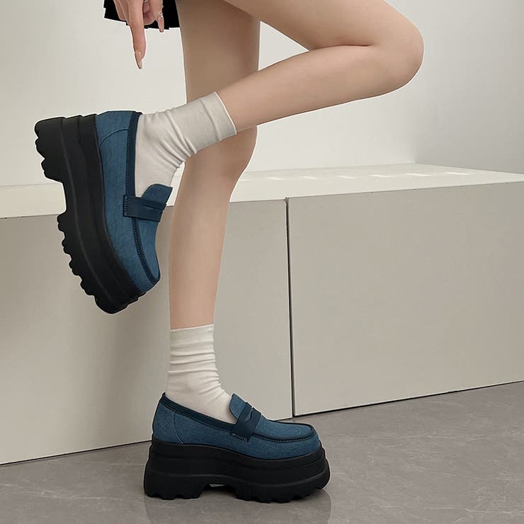 厚底トリプルソール ボリューム コインローファー 6318[品番