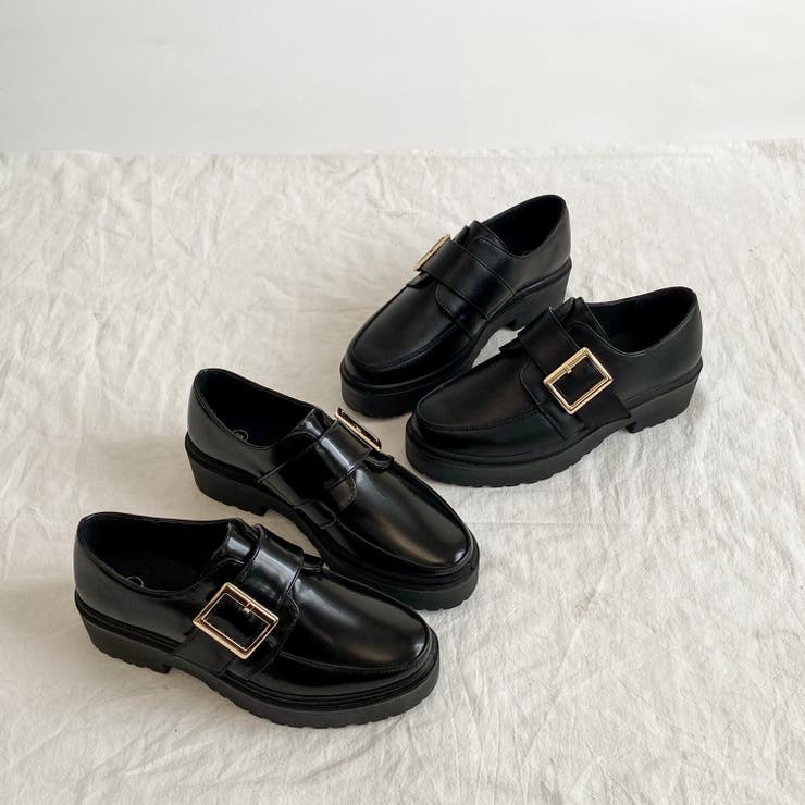 軽量厚底 マニッシュ ワンベルトバックル ローファー 1978[品番