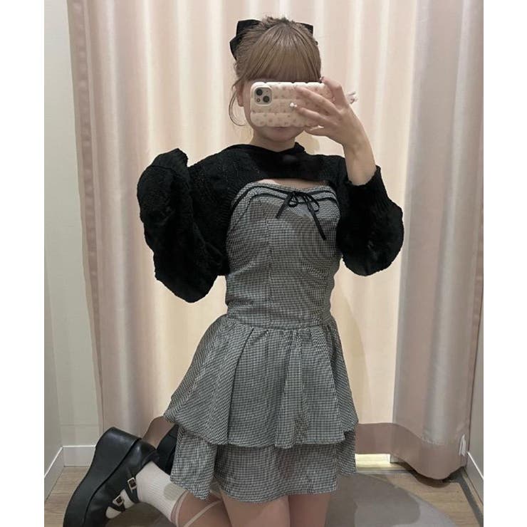 フードボレロ×ミニキャミワンピセット[品番：CTYW0004971]｜MAJESTIC