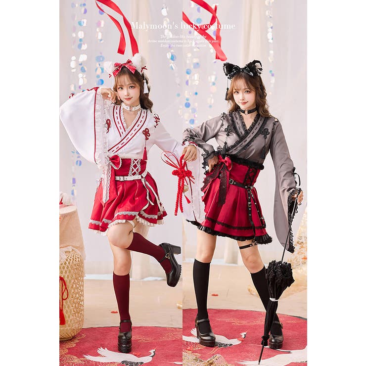 レトロティックレース狐巫女《オリジナルコスプレ8点セット