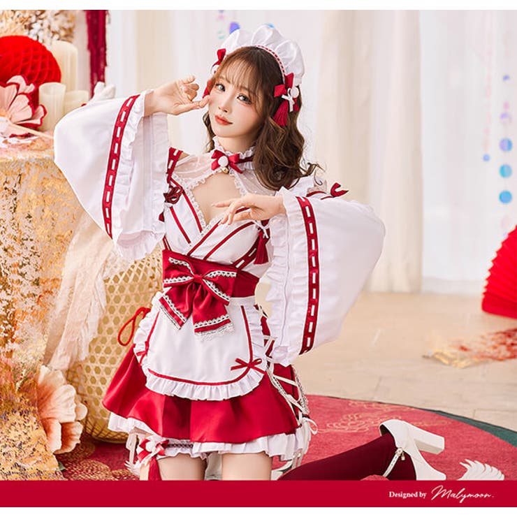 スイートシアードット巫女メイド《オリジナルコスプレ7点セット