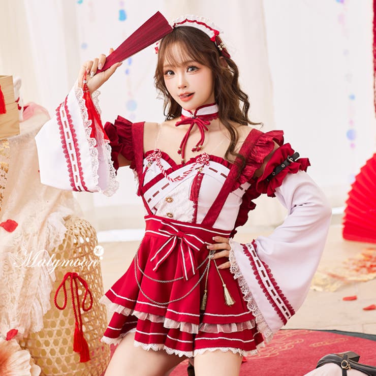 ミルフィーユフリルドーリー巫女メイド《オリジナルコスプレ8点セット